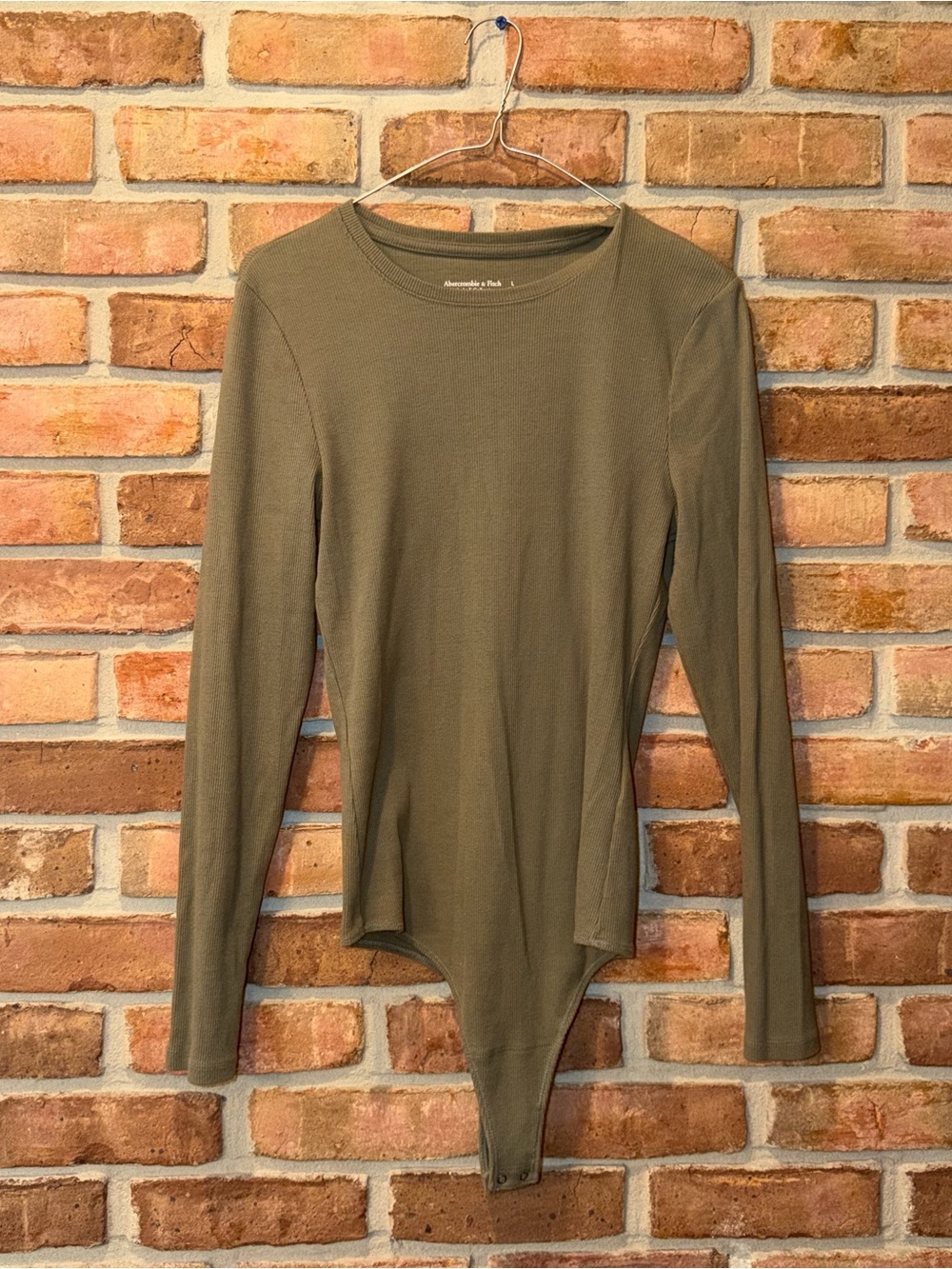 Abercrombie Soft Collection Olive Ribbed Bodysuit
